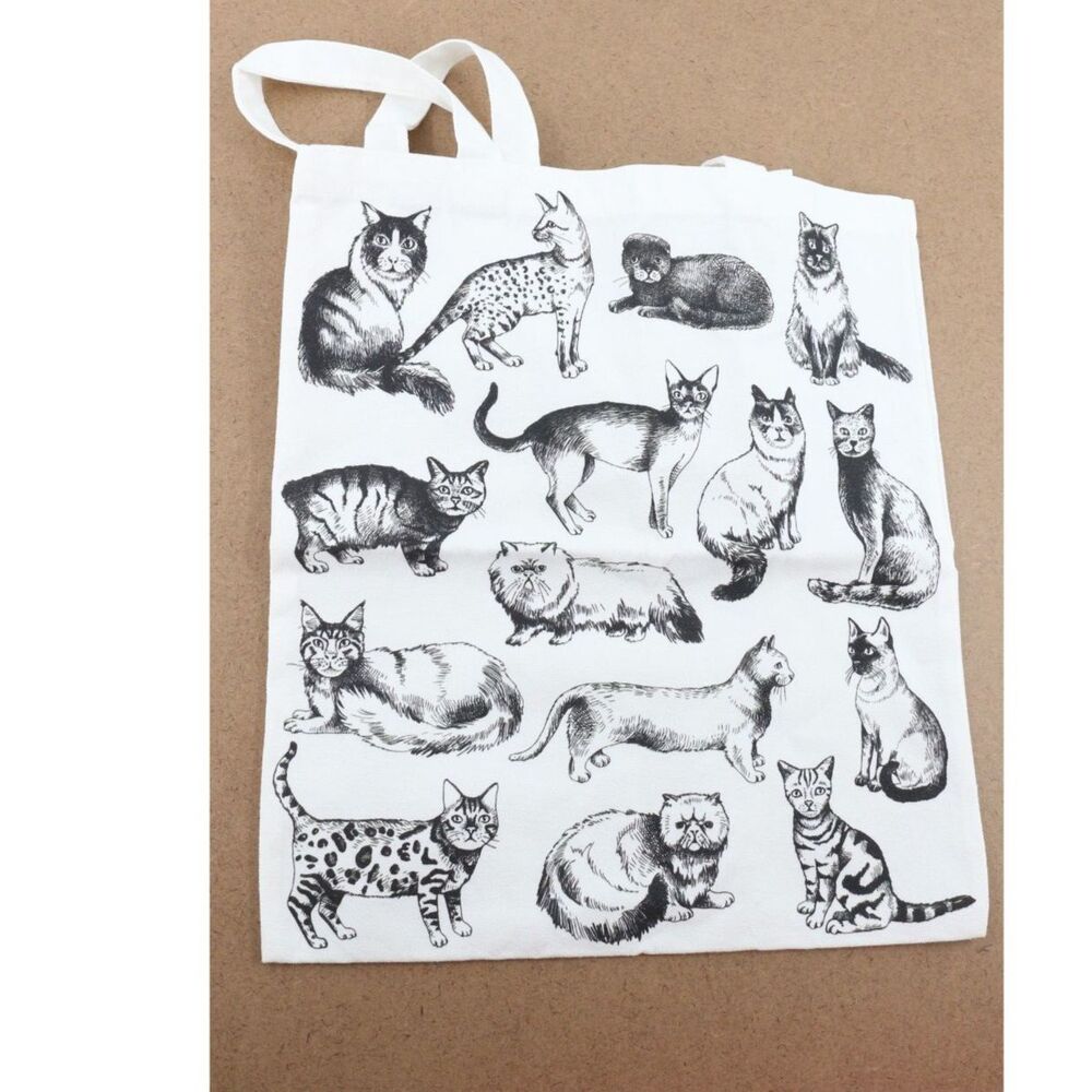 Cat Breed Canvas Bag 15 x 14